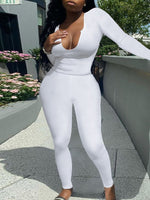 Solid V-Neck Tee & Pants Set