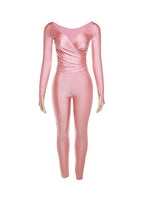 Solid V-Neck Top & Pants Set