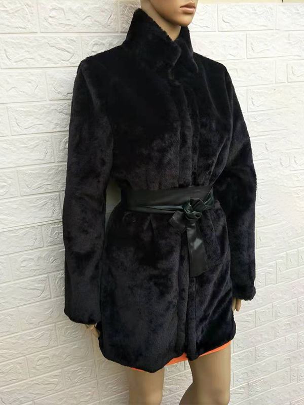 Bellizimos Faux Fur Coat With Belt