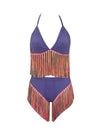 Multicolor Tassel Halter Bikini (1523288866861)