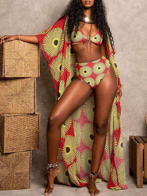 Bellizimos African Print Bikini With Cover
