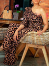 Leopard One-Shoulder Jumpsuit