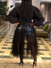 Bellizimos Sheer-Combo Puff-Sleeve Tunic
