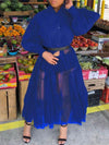 Bellizimos Sheer-Combo Puff-Sleeve Tunic
