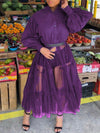 Bellizimos Sheer-Combo Puff-Sleeve Tunic
