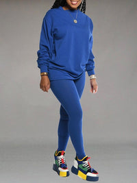 Solid Sweatshirt & Jogging Set