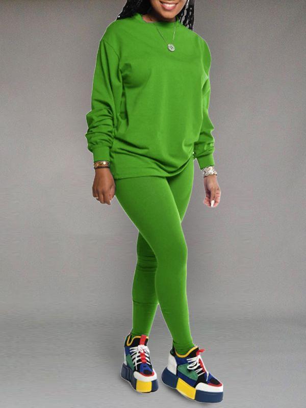 Solid Sweatshirt & Jogging Set