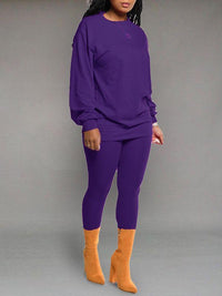 Solid Sweatshirt & Jogging Set