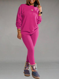 Solid Sweatshirt & Jogging Set