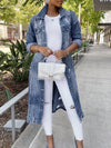 Distressed Button-Down Denim Jacket