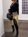 Bellizimos Fringe Combo Wrapped Blazer