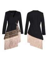 Bellizimos Fringe Combo Wrapped Blazer