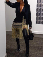 Bellizimos Fringe Combo Wrapped Blazer
