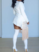 Bellizimos Fringe Combo Wrapped Blazer